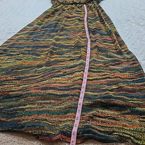 Lush Multicolor Flowy Maxi Dress Womens Medium Hippie Festival Boho Brush Stroke - Picture 3 of 9